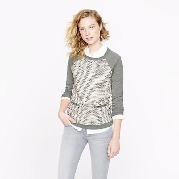 J. Crew Tweed Front Merino Wool sweater XXS - Picture 7 of 7